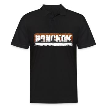 Vintage Thaïlande Vacances Asie Coucher de soleil Bangkok - Polo Homme - noir - Devant - Kai (181cm)