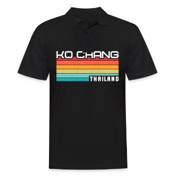 Vintage Thaïlande Vacances Asie Coucher de soleil Ko Chang - Polo Homme - noir - Devant - Kai (181cm)