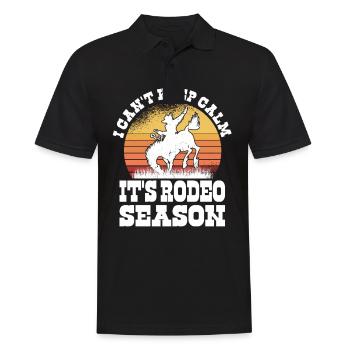 Rodéo Western Cowboy Wild West Retro Horse - Polo Homme - noir - Devant - Kai (181cm)