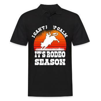 Rodeo Western Cowboy Wilder Westen Retro Pferd - Männer Poloshirt - Schwarz - Vorne - Kai (181cm)