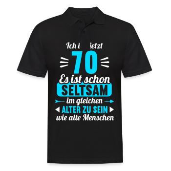 Seltsam im gleichen Alter wie alte 70. Geburtstag - Männer Poloshirt - Schwarz - Vorne - Kai (181cm)