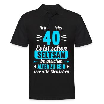 Seltsam im gleichen Alter wie alte 40. Geburtstag - Männer Poloshirt - Schwarz - Vorne - Kai (181cm)