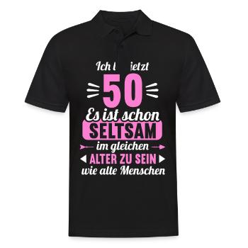 Seltsam im gleichen Alter wie alte 50. Geburtstag - Männer Poloshirt - Schwarz - Vorne - Kai (181cm)