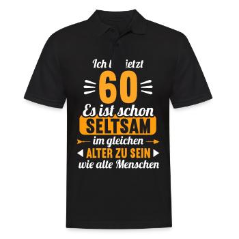 Seltsam im gleichen Alter wie alte 60. Geburtstag - Männer Poloshirt - Schwarz - Vorne - Kai (181cm)