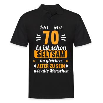 Seltsam im gleichen Alter wie alte 70. Geburtstag - Männer Poloshirt - Schwarz - Vorne - Kai (181cm)