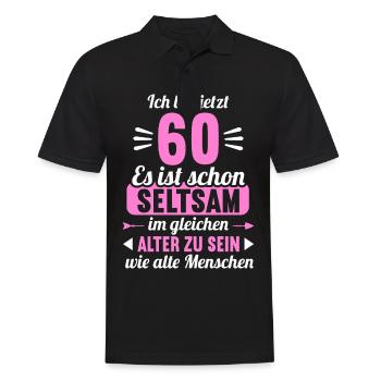 Seltsam im gleichen Alter wie alte 60. Geburtstag - Männer Poloshirt - Schwarz - Vorne - Kai (181cm)