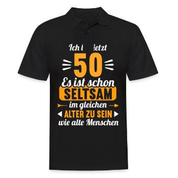 Seltsam im gleichen Alter wie alte 50. Geburtstag - Männer Poloshirt - Schwarz - Vorne - Kai (181cm)