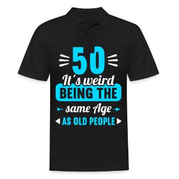 Seltsam im gleichen Alter wie alte 50. Geburtstag - Männer Poloshirt - Schwarz - Vorne - Kai (181cm)