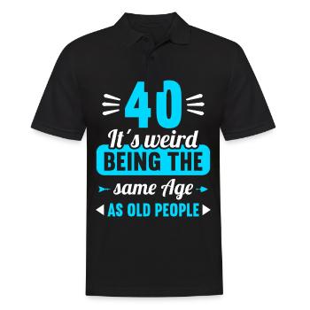 Étrange au même âge que le vieux 40e anniversaire - Polo Homme - noir - Devant - Kai (181cm)