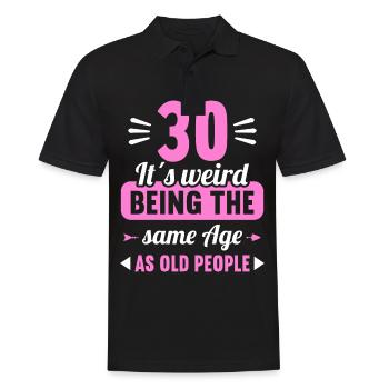 Seltsam im gleichen Alter wie alte 30. Geburtstag - Männer Poloshirt - Schwarz - Vorne - Kai (181cm)
