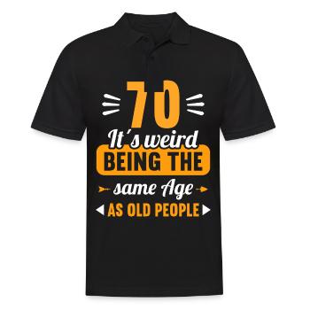 Seltsam im gleichen Alter wie alte 70. Geburtstag - Männer Poloshirt - Schwarz - Vorne - Kai (181cm)