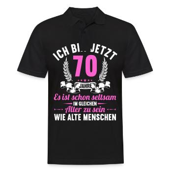 Seltsam im gleichen Alter wie alte 70. Geburtstag - Männer Poloshirt - Schwarz - Vorne - Kai (181cm)