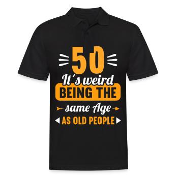 Seltsam im gleichen Alter wie alte 50. Geburtstag - Männer Poloshirt - Schwarz - Vorne - Kai (181cm)