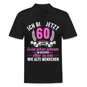 Seltsam im gleichen Alter wie alte 60. Geburtstag - Männer Poloshirt - Schwarz - Vorne - Kai (181cm)
