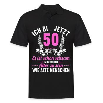 Seltsam im gleichen Alter wie alte 50. Geburtstag - Männer Poloshirt - Schwarz - Vorne - Kai (181cm)