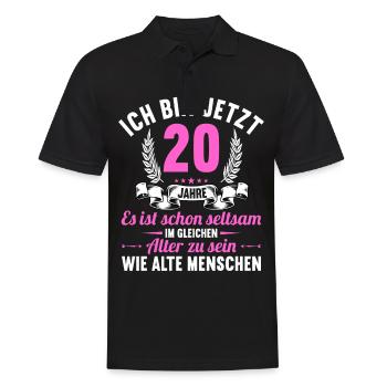 Seltsam im gleichen Alter wie alte 20. Geburtstag - Männer Poloshirt - Schwarz - Vorne - Kai (181cm)