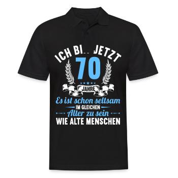 Seltsam im gleichen Alter wie alte 70. Geburtstag - Männer Poloshirt - Schwarz - Vorne - Kai (181cm)