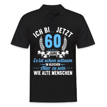 Seltsam im gleichen Alter wie alte 60. Geburtstag - Männer Poloshirt - Schwarz - Vorne - Kai (181cm)