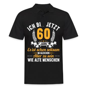 Seltsam im gleichen Alter wie alte 60. Geburtstag - Männer Poloshirt - Schwarz - Vorne - Kai (181cm)