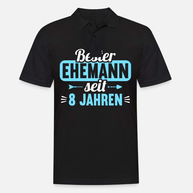 Beste Ehefrau Bester Ehemann seit 8 Jahren - Männer Poloshirt - Schwarz