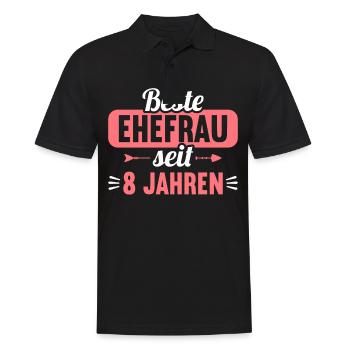 Beste Ehefrau Bester Ehemann seit 8 Jahren - Männer Poloshirt - Schwarz - Vorne - Kai (181cm)