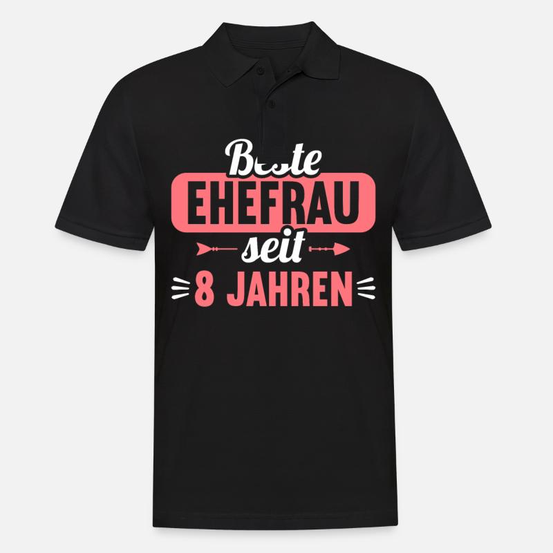 Beste Ehefrau Bester Ehemann seit 8 Jahren - Männer Poloshirt - Schwarz
