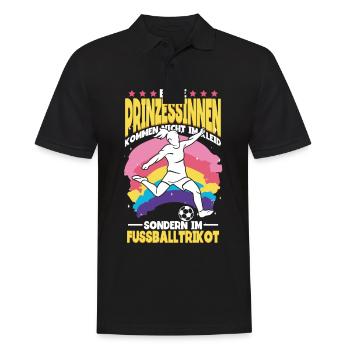 Fußball Echte Prinzessinnen tragen Fussball Trikot - Männer Poloshirt - Schwarz - Vorne - Kai (181cm)