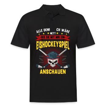Eishockey Fan Eishockeyspiel - Männer Poloshirt - Schwarz - Vorne - Kai (181cm)