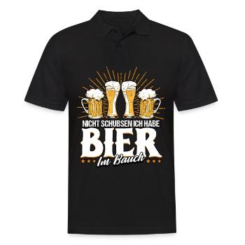Nicht schubsen ich habe Bier im Bauch Bier - Männer Poloshirt - Schwarz - Vorne - Kai (181cm)