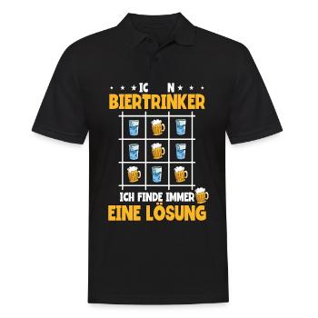 Ich bin Biertrinker Bier - Männer Poloshirt - Schwarz - Vorne - Kai (181cm)