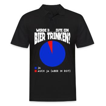 Werde ich heute ein Bier trinken Bier - Männer Poloshirt - Schwarz - Vorne - Kai (181cm)