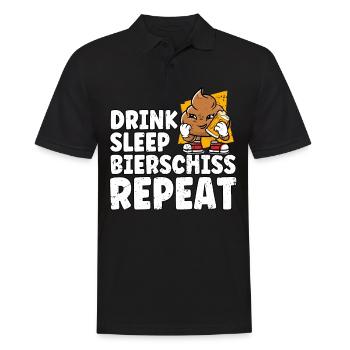 Drink Sleep Bierschiss Repeat Bier - Männer Poloshirt - Schwarz - Vorne - Kai (181cm)