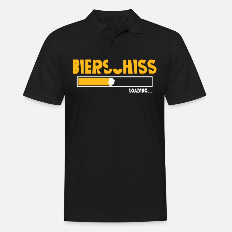 Bierschiss Loading Bier - Männer Poloshirt - Schwarz