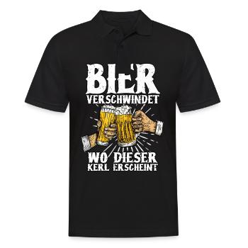 Bier - Männer Poloshirt - Schwarz - Vorne - Kai (181cm)