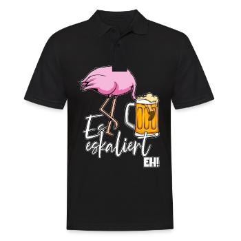 Es Eskaliert Eh Flamingo Bier Disko Festival - Männer Poloshirt - Schwarz - Vorne - Kai (181cm)