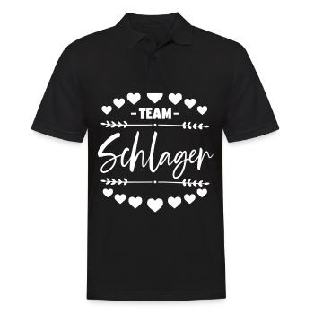 Schlagerparty Frauen Team Schlager - Männer Poloshirt - Schwarz - Vorne - Kai (181cm)