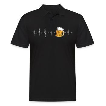 Bier Herzschlag Bier - Männer Poloshirt - Schwarz - Vorne - Kai (181cm)