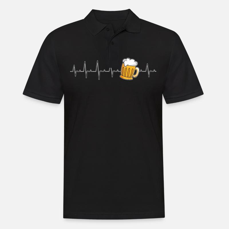 Bier Herzschlag Bier - Männer Poloshirt - Schwarz