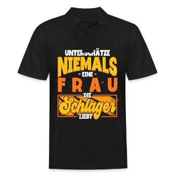 Schlagerparty Frauen Schlager - Männer Poloshirt - Schwarz - Vorne - Kai (181cm)