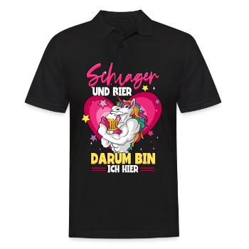 Schlagerparty Schlager und Bier darum bin ich hier - Männer Poloshirt - Schwarz - Vorne - Kai (181cm)