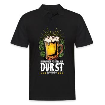 Ich wurde positiv auf Durst getestet Bier - Männer Poloshirt - Schwarz - Vorne - Kai (181cm)
