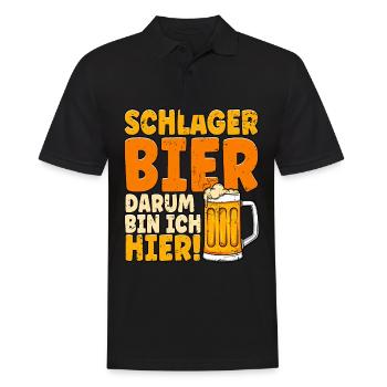 Schlagerparty Schlager Bier - Männer Poloshirt - Schwarz - Vorne - Kai (181cm)