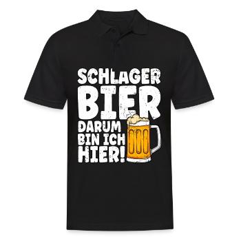 Schlagerparty Schlager Bier - Männer Poloshirt - Schwarz - Vorne - Kai (181cm)
