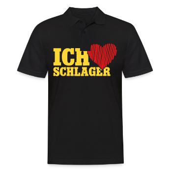 Ich liebe Schlager Schlagerparty - Männer Poloshirt - Schwarz - Vorne - Kai (181cm)