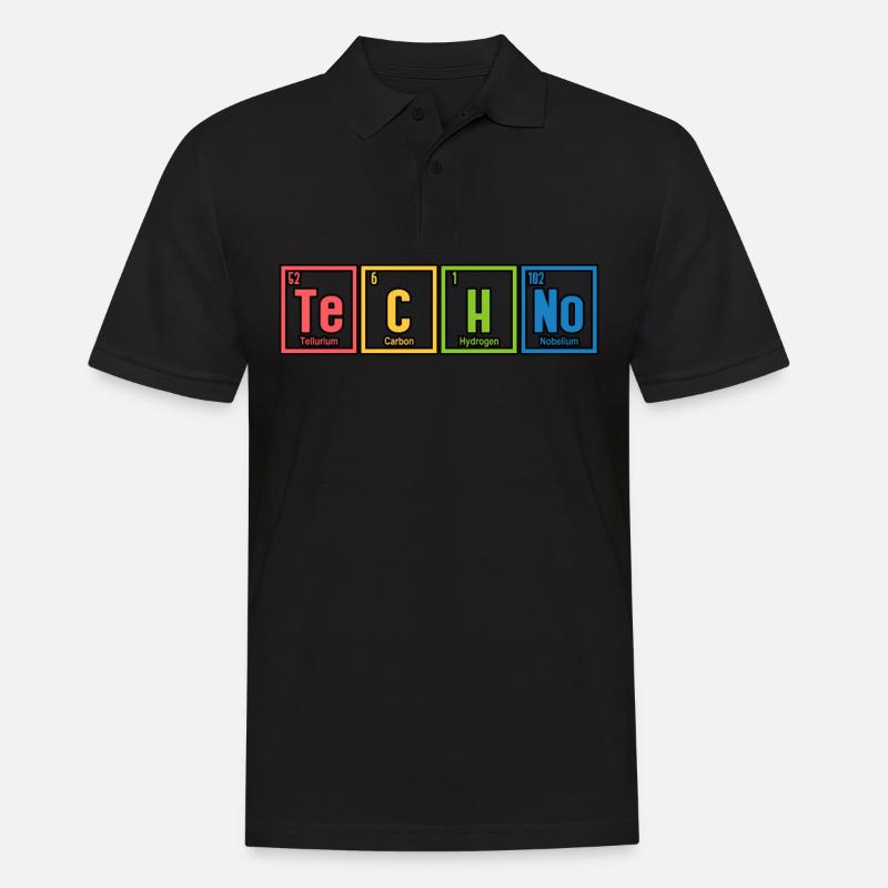 Rave Techno Periodensystem - Männer Poloshirt - Schwarz