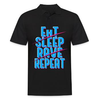 Eat Sleep Rave Repeat - Männer Poloshirt - Schwarz - Vorne - Kai (181cm)