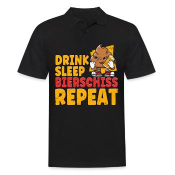 Drink Sleep Bierschiss Repeat Bier - Männer Poloshirt - Schwarz - Vorne - Kai (181cm)