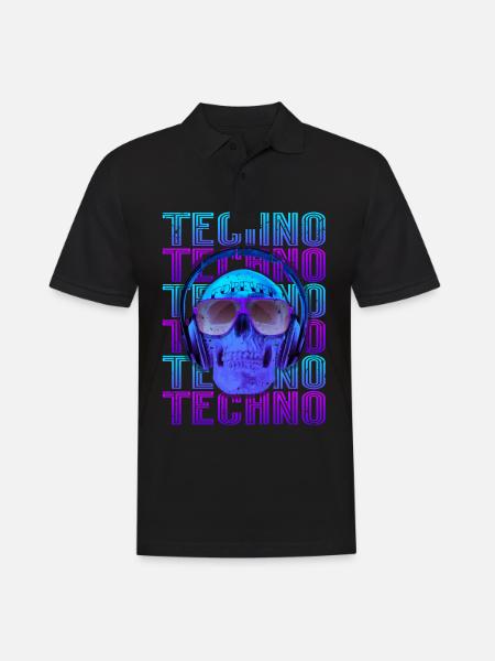 Techno Musik - Männer Poloshirt - Schwarz