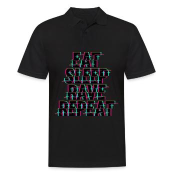 Eat Sleep Rave Repeat Techno - Männer Poloshirt - Schwarz - Vorne - Kai (181cm)
