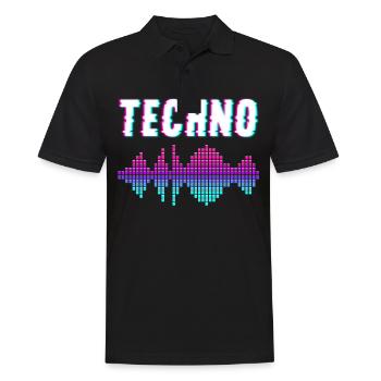 Techno Musik - Männer Poloshirt - Schwarz - Vorne - Kai (181cm)